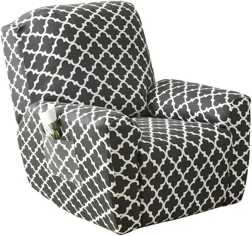 Vista 26 de Fundas elásticas para sillas reclinables, 4 piezas, fundas estampadas Lazyboy para sillón reclinable Lazyboy, funda de elastano suave para silla