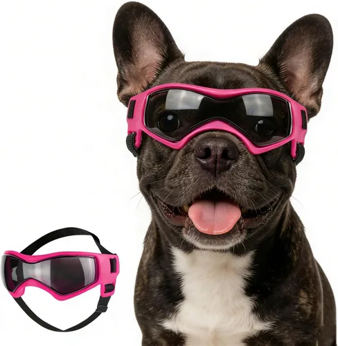Vista 16 de Gafas de sol para perros de raza media, lentes reemplazables transparentes/negras, protección UV para perros medianos, protección ocular de perro