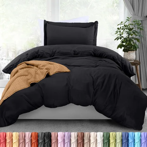 Vista 50 de Utopia Bedding Juego de funda de edredón tamaño individual - 2 piezas con cierre de cremallera - 1 funda de edredón 68X90 pulgadas y 1 funda de Beige