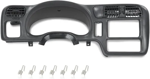 Vista 34 de GRAND ORANGE Cubierta de bisel del panel de instrumentos del tablero Compatible con Chevy Chevelle El Camino 1968 Sin aire Negro