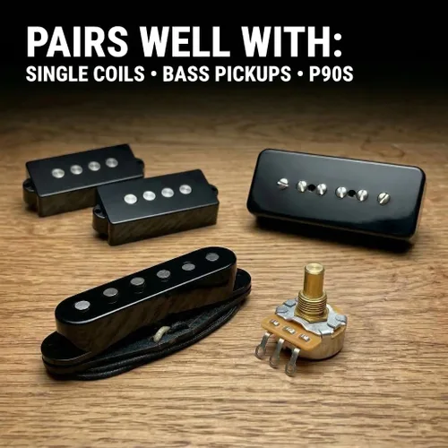 Vista 5 de Potenciómetro CTS 250k para guitarra - Eje sólido corto personalizado, cono de audio, 10% de tolerancia (2x)