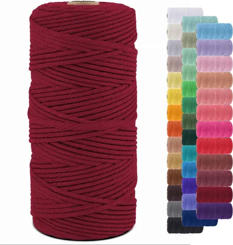 Vista 104 de Cordón de macramé de 0.079 pulgadas, cuerda de algodón natural de 109 yardas, hilo de cuerda de macramé para manualidades, ganchos de pared