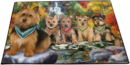 Vista 18 de Doggie of the Day Australian Terrier Dogs Floor Mat - 4th of July Independence Day - Best Dog Doormat - Protector Decor - Unique Portrait Art