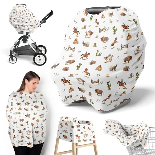 Vista 15 de Sweet Jojo Designs Acuarela dinosaurio dinosaurio niño bebé bebé bebé asiento cubierta lactancia lactancia alta silla carrito de compras cochecito