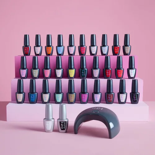 Vista 6 de OPI GELement LED Cure Gel Nail Polish System DIY Salon Quality Assorted Colors, Base & Top Coat LED Curing Lamp Starter Kit + Prep Supplies