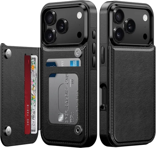 Vista 133 de LETO para iPhone 15 Pro Funda tipo cartera - Tapa tipo folio con patada - Diseños de moda - Tarjetero - Funda protectora para mujeres y niñas - 6.1