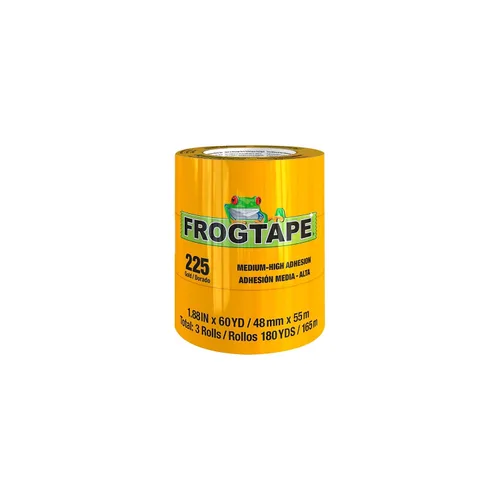 Vista 9 de FrogTape Cinta adhesiva de grado de rendimiento de temperatura moderada dorada 225, adherencia media-alta, 0.709 in x 180.4 ft, 8 rollos por paquete