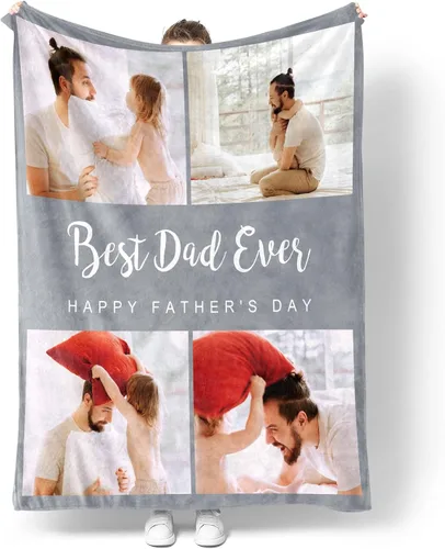 Vista 8 de Manta personalizada con texto en imagen, manta personalizada para papá, novio, mantas de franela personalizadas para papá, regalos de esposa, hija