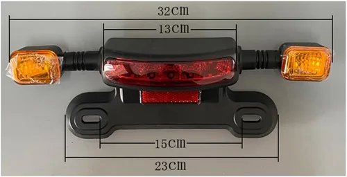 Vista 6 de Luz trasera LED 3in1 Luz trasera de bicicleta eléctrica LED Luz trasera de señal de giro de bicicleta eléctrica Lámpara trasera de bicicleta