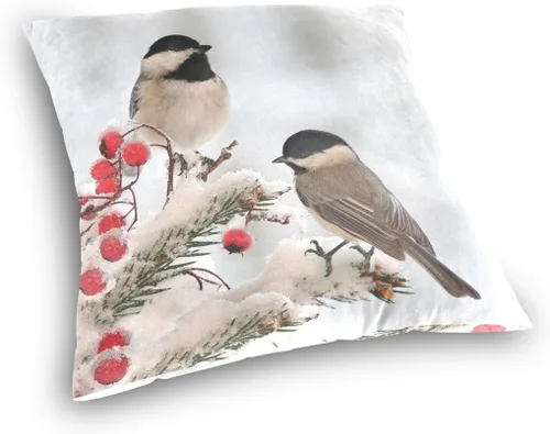 Vista 2 de ALAZA Fundas de cojín cuadradas de terciopelo de algodón de doble cara para invierno, 16 x 16 pulgadas, fundas de cojín decorativas
