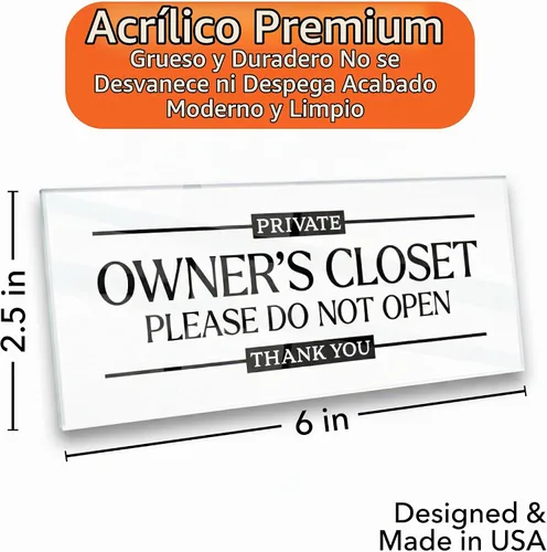 Vista 3 de Letrero acrílico de 2.5 x 6 pulgadas, letrero de acceso para propietarios, compatible con Airbnb Essentials para anfitriones, elementos esenciales