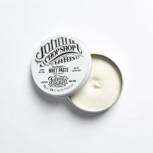 Vista 5 de JOHNNY'S CHOP SHOP Pasta mate #1 para hombre para peinar el cabello, de calidad profesional, sujeción fuerte, textura duradera, aspecto natural