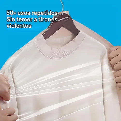 Vista 5 de Paquete de 30 bolsas transparentes para ropa, fundas de ropa de 35.4 pulgadas, bolsas de plástico para ropa, bolsas de limpieza en seco