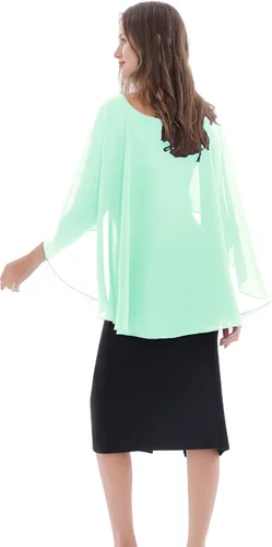 Vista 4 de Chales y envolturas para vestidos de noche para mujer, chal suave de dama de honor, capa de gasa, cubierta de boda