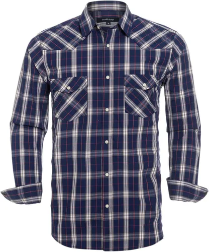 Vista 21 de Men's Western Cowboy Shirts-Long Sleeve Snap Button Plaid Shirt, Regular Fit Cotton Casual Shirt