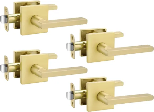 Vista 49 de Goldenwarm Manijas de puerta de oro cepillado para interiores, manijas