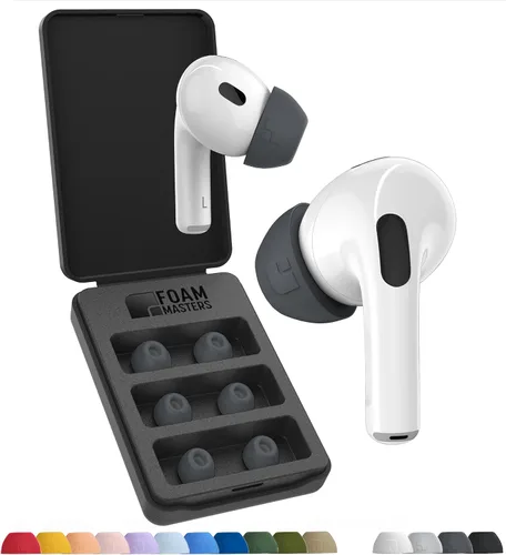 Vista 11 de Foam Masters - Almohadillas de espuma viscoelástica ultra premium para AirPods Pro de 1ª y 2ª generación 3 pares Nueva versión Ajuste seguro