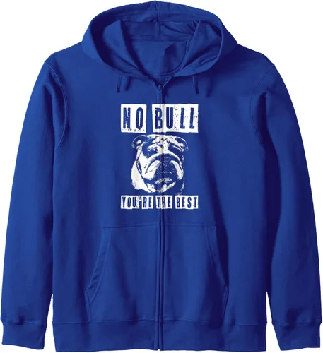 Vista 3 de No Bull You're The Best - Sudadera con capucha divertida con cremallera para dueños de perros Pitbull, Negro