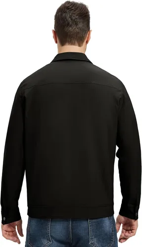 Vista 5 de Rdruko Chaquetas ligeras para hombre Cortavientos de primavera y otoño Chaquetas ligeras Casuales y elegantes con bolsillos
