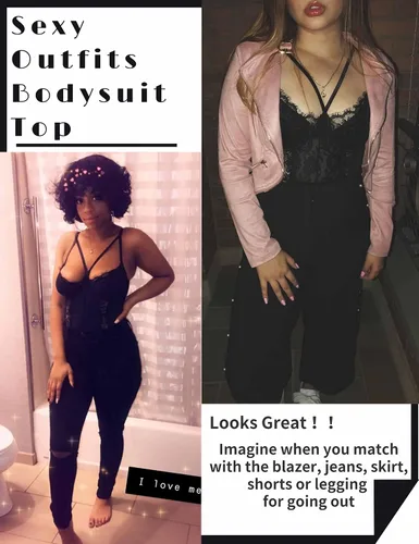 Vista 4 de Aranmei vestido completo sexy de encaje de pestañas para mujer, lencería de peluche a presión