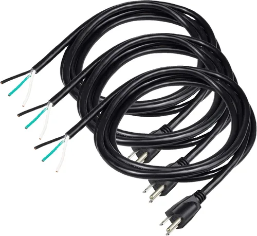 Vista 9 de Cable de fuente de alimentación de repuesto de calibre 18 de 3 clavijas resistente de 10 pies 110V 115V 120V coleta para electrodoméstico de CA