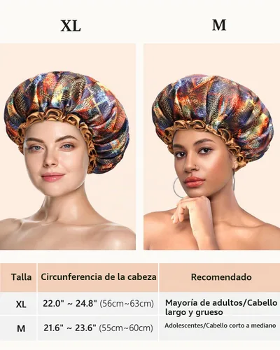Vista 2 de mikimini Gorro de ducha grande para mujer, de pelo largo, reutilizable
