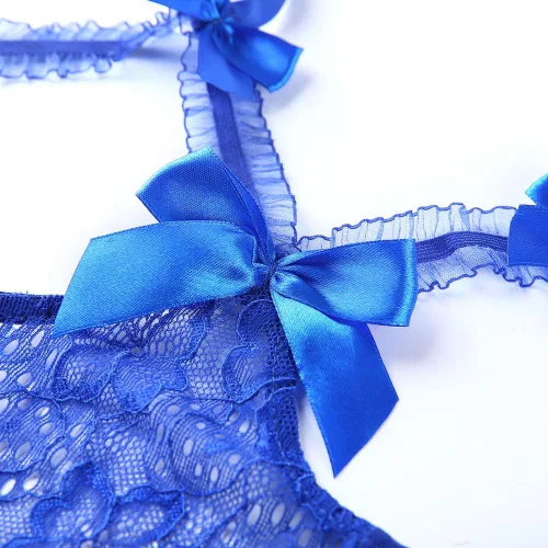 Vista 6 de Lencería para mujer, lencería de peluche de una pieza, body sexy de encaje