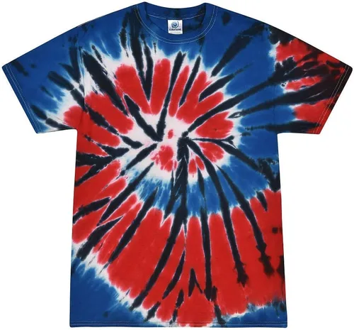 Vista 37 de Colortone Camisetas de teñido anudado de araña para hombres y mujeres, camisetas unisex de manga corta con teñido anudado para adultos Blaze