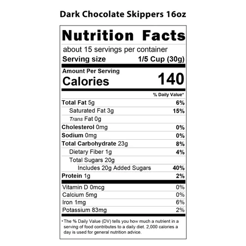 Vista 2 de Vermont Nut Free Chocolates Skippers® (chocolate oscuro) 16 onzas, 2 bolsas, sin nueces, sin huevos, Kosher