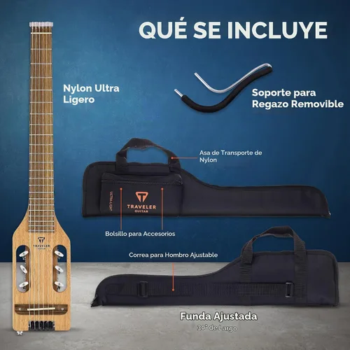 Vista 5 de Traveler Guitar Guitarra clásica ultraligera de 6 cuerdas, derecha, caoba (ULN MHSBW)