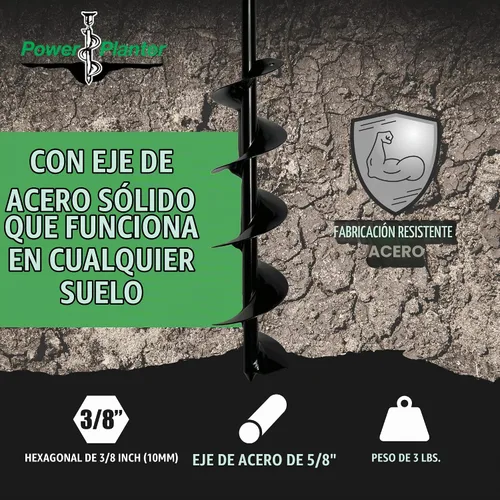 Vista 3 de Power Planter foco de 3 x 24 pulgadas de Longitud extendida & Ropa De Cama Plant Barrena..., Negro