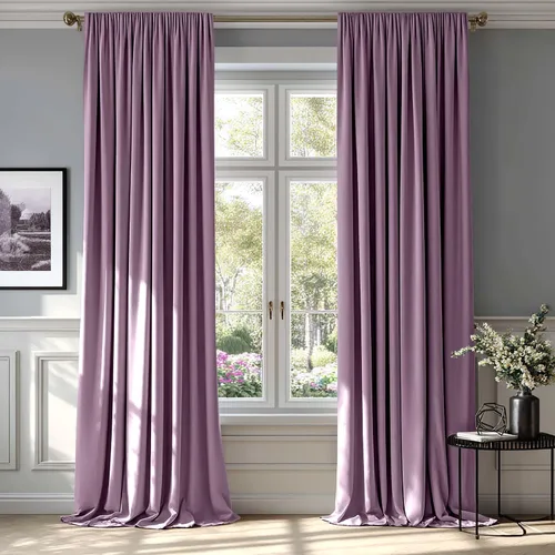 Vista 27 de MIULEE - Juego de 2 paneles de cortinas negro opacas y térmicas de terciopelo para la sala de estar y dormitorio, con bolsillo para cortinero, de 63