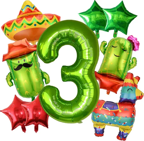 Vista 6 de 9 globos grandes de números moxicanos con globos de fiesta, globos de fiesta mexicana, decoraciones de fiesta de fiesta, decoraciones de fiesta