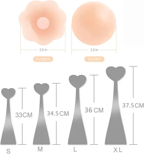 Vista 6 de Zurci Ropa interior invisible con forma de corazón para mujer ropa interior necesaria y cubierta para pezón