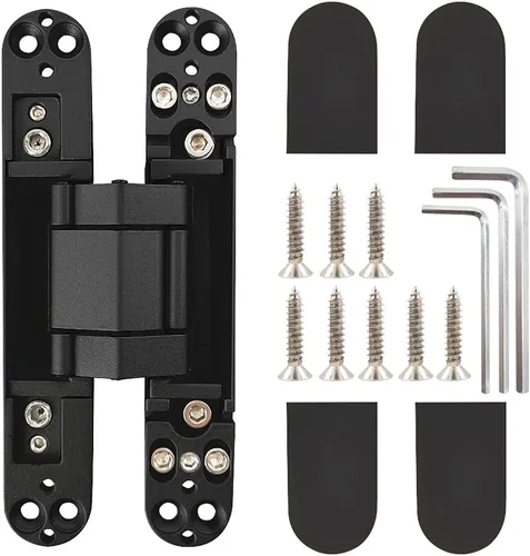Vista 3 de Bisagras invisibles Bisagra de puerta oculta resistente Bisagra oculta 3-D ajustable - Negro -1 par