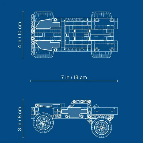 Vista 3 de Technic Camión de juguete Getaway, motor de tracción, modelo de camión monstruos, juguetes de vehículos para niños