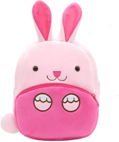 Vista 6 de Ladyzone Mochila para niños pequeños, mochila de animales del zoológico, bonita bolsa de felpa de dibujos animados de 10 pulgadas, bolsa de libro