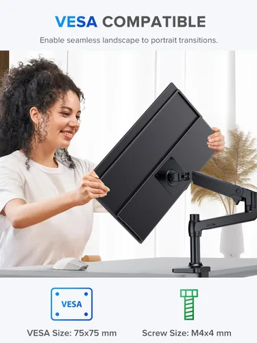 Vista 7 de UPERFECT Monitor portátil con pantalla táctil 2K QLED, monitor de juegos de 22" con VESA y soporte ajustable de 180°, 2560×1440 QHD FreeSync HDR
