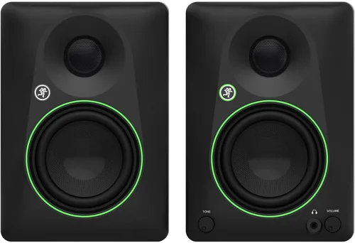 Vista 4 de Audiosavings Paquete: Par de altavoces Mackie CR4.5 4.5 Powered Studio Monitors con control de tono con par de Rockville RHT8B Computer/Bookshelf
