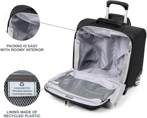 Vista 4 de Travelpro Bolso tote con ruedas Maxlite 5, Negro -, Maxlite 5 Softside - Bolsa ligera con ruedas para debajo del asiento