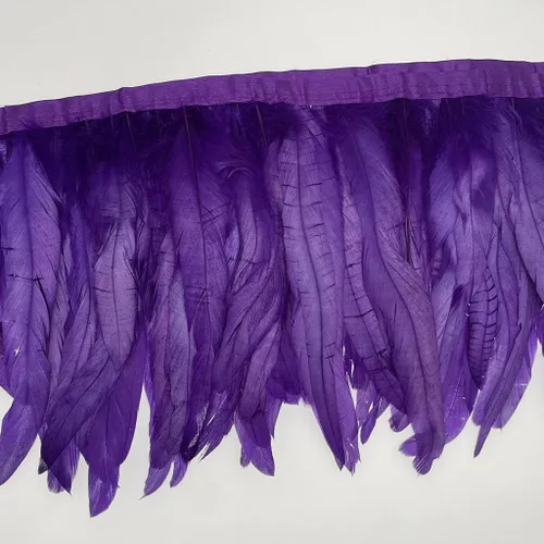 Vista 15 de Sowder Borde de flecos de plumas de gallo de 8 a 10 pulgadas de ancho para decoración de manualidades, paquete de 1 yarda (negro)