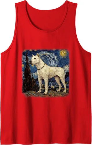 Vista 15 de Van gogh Dogo Argentino in starry night Tank Top