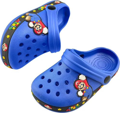 Vista 2 de Grainarain Zapatos de jardín de dibujos animados para niños, zuecos y sandalias de madera para niños, zapatos de agua para niños, zapatillas
