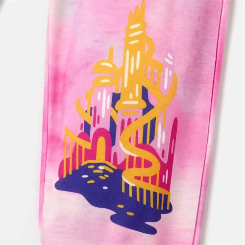 Vista 4 de Disney Frozen Princess Anna Elsa - Conjunto de sudadera con capucha y pantalones deportivos para niñas pequeñas y grandes