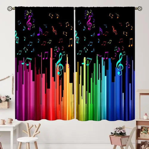 Vista 22 de Cortinas de jazz para mujer americana, estilo grunge, estilo grunge, con bolsillo para barra, para dormitorio, sala de estar, decoración