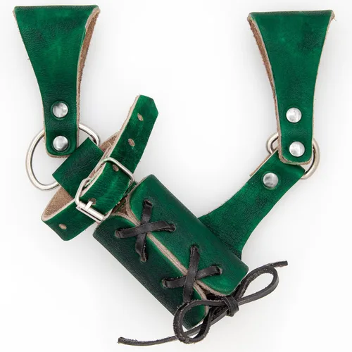 Vista 61 de Armory Replicas™ - Rana espada de cuero hecha a mano – Disfraz medieval LARP hebilla ajustable y cinturón de arma con cable soporte