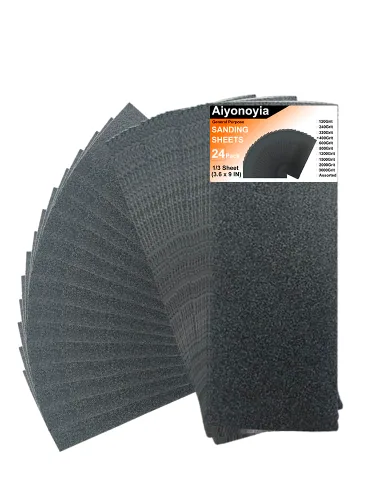Vista 7 de Paquete de variedad de papel de lija, 20 piezas de papel de lija surtido para lijado de madera y metal, hojas de papel de lija para uso en húmedo