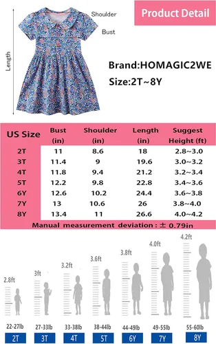 Vista 3 de HOMAGIC2WE Vestido casual de manga corta para niñas pequeñas, vestidos básicos de algodón para leggings