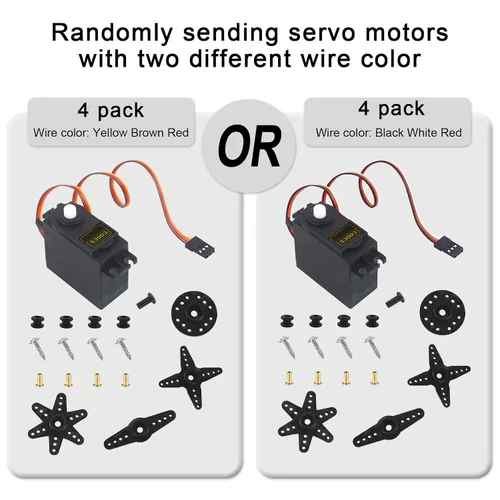 Vista 3 de RGBZONE 4 unids S3003 servo motor estándar RC servo de alta velocidad para coche inteligente robot barco RC helicóptero