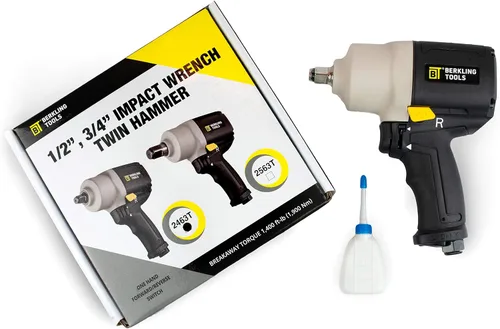Vista 2 de 2463T Llave de impacto neumática de 1/2 pulgada de alta resistencia, alimentada por aire, martillo doble, mango compuesto